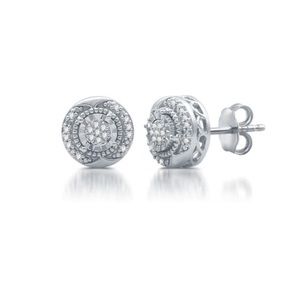 Sterling Silver Diamond Studs
